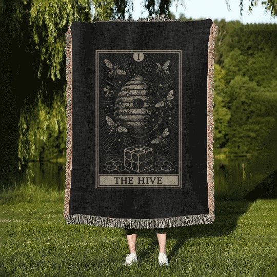 Mystic Bee Tarot – The Hive Card Woven Blankets