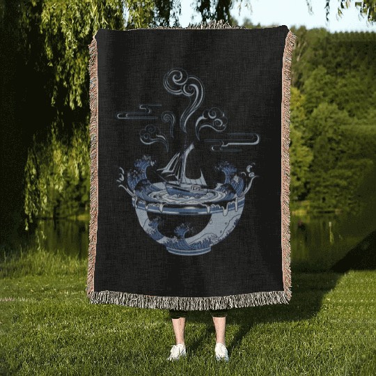 Storm in a Teacup - Nautical Art Woven Blankets