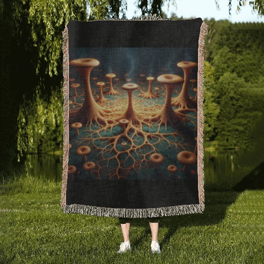 Fungi Forest Dream Woven Blankets