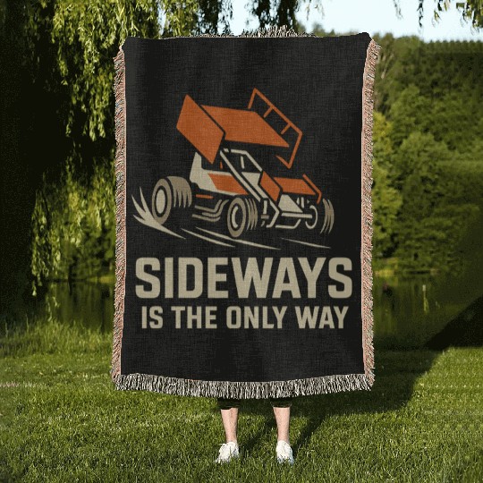 Sprint Car Racing Dirt Track Speed Oval Race Woven Blankets