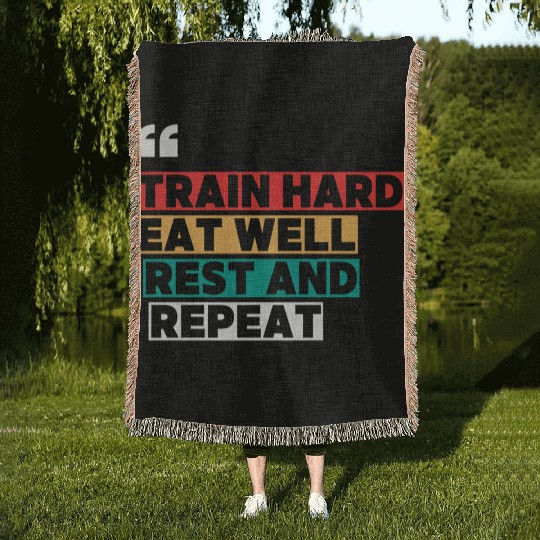 Colorful Modern Typography Motivational Quote T Woven Blankets