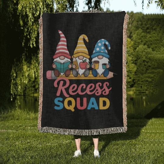 Recess Squad Teacher Para Playground Student Woven Blankets