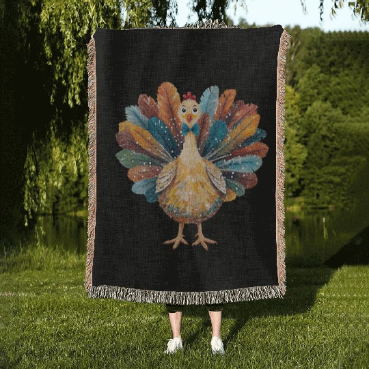 Coquette Thanksgiving Turkey Woven Blankets