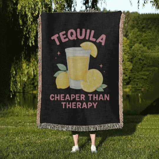 Tequila therapy Lemon Summer Woven Blankets