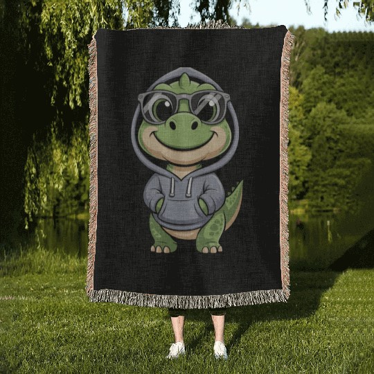 Cool Woven Blankets Dino – Street Style Saurus