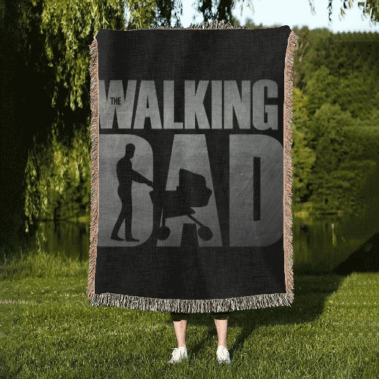 The Walking Dad Funny Father Design Woven Blankets