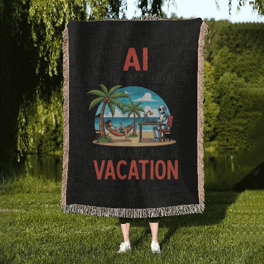 AI took my job Woven Blankets