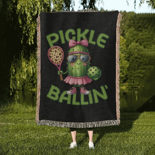 Pickle Ballin Pickleball Dink This Woven Blankets