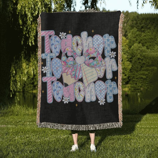 Preppy Teacher Coquette Woven Blankets