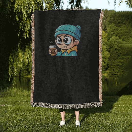 Coffee because adulting is hard Woven Blankets