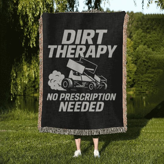 Sprint Car Racing Dirt Track Speed Oval Race Woven Blankets