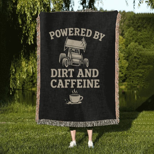 Sprint Car Racing Dirt Track Speed Oval Race Woven Blankets