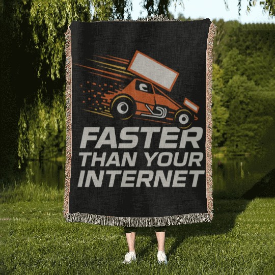 Sprint Car Racing Dirt Track Speed Oval Race Woven Blankets