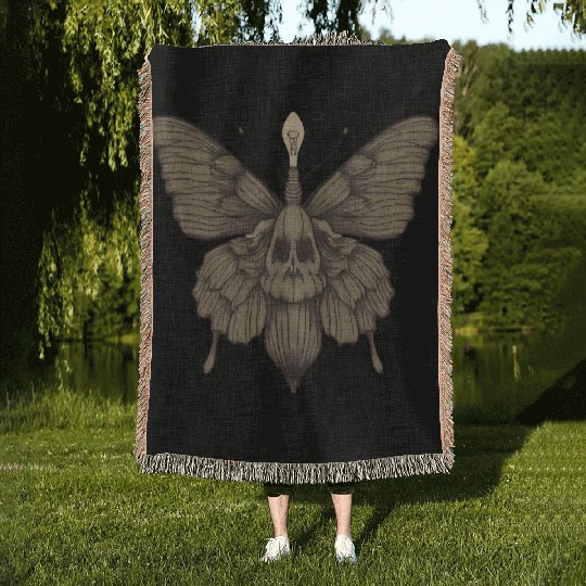 spring butterfly Woven Blankets