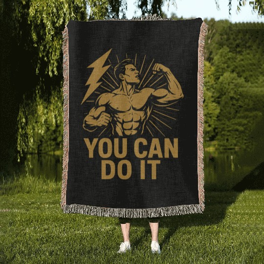 Muscle Motivation Woven Blankets