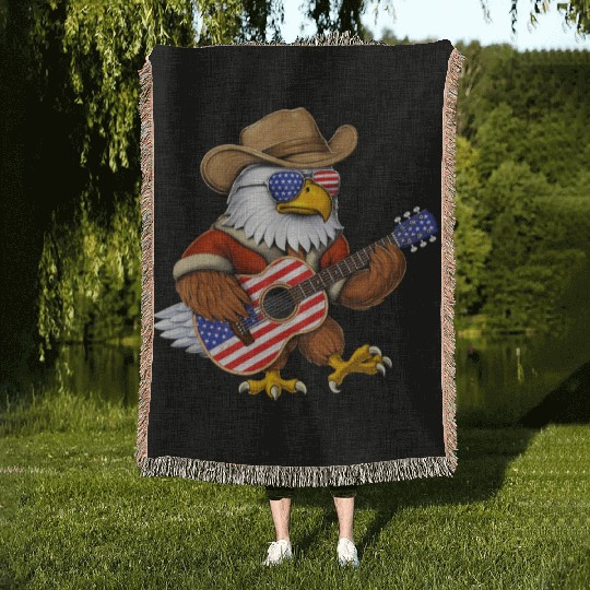 American Bald Eagle Woven Blankets