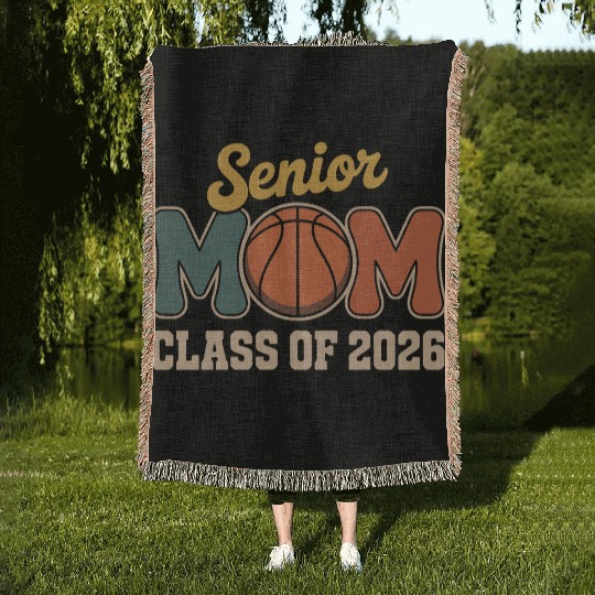 Senior Mom Basketball Class of 2026 Woven Blankets