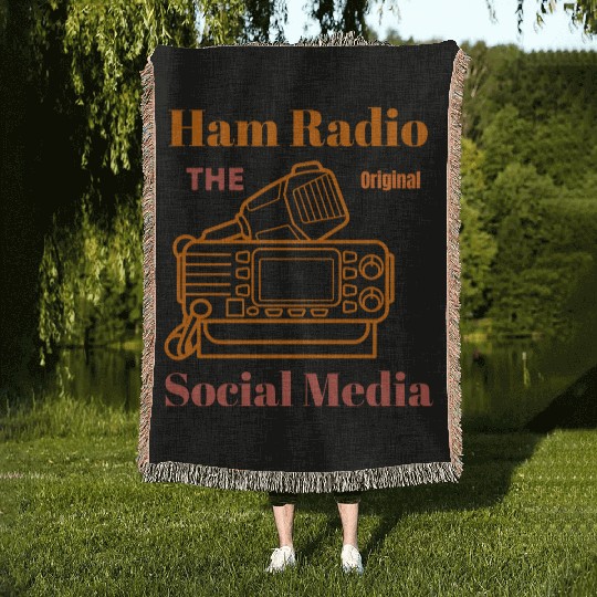Ham Radio The Original Social Media Woven Blankets