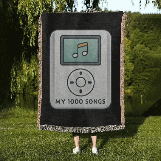 My 1000 Songs MP3 Player Retro 2000s Y2K Woven Blankets