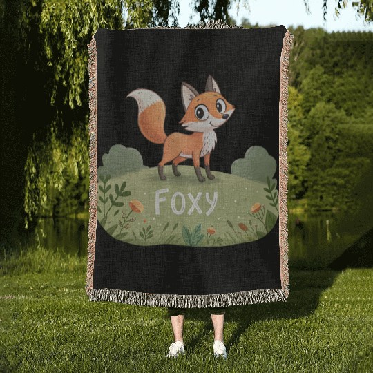 Autumn the Curious Fox Woven Blankets