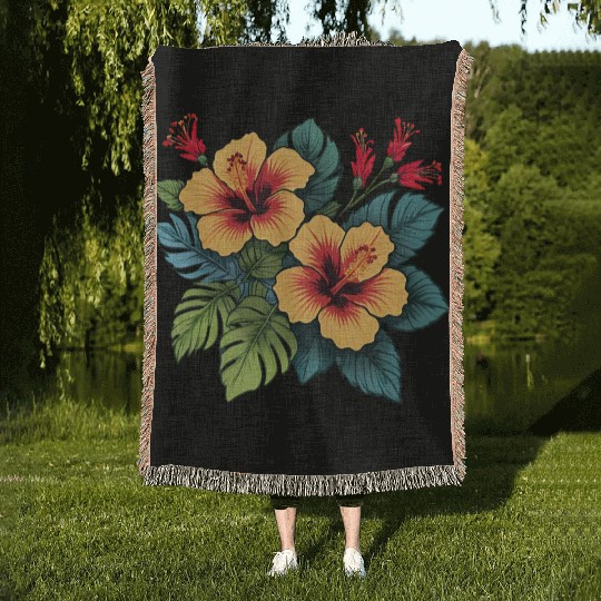 Hibiscus Woven Blankets