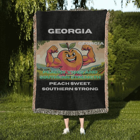 Georgia Peach State Art Woven Blankets
