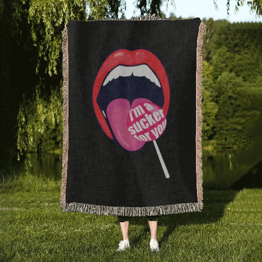 I m a Sucker For You Candy Pop Fans Lollipop 01 Woven Blankets