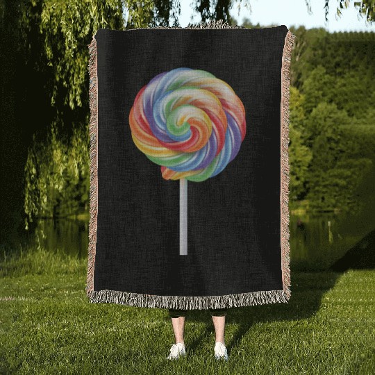 Lollipop Rainbow Sucker Candy Costume Halloween Woven Blankets