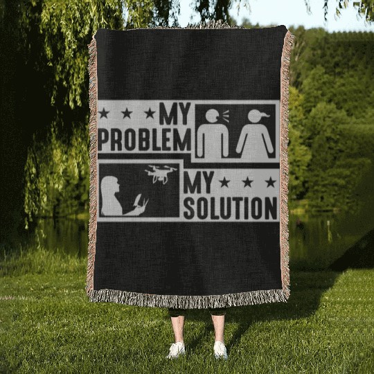 Drone Enthusiast My Problem My Pictogram Mom Dad Woven Blankets