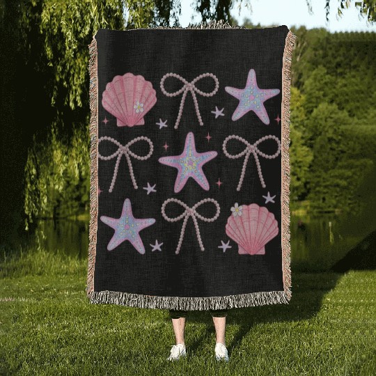 Under the Sea Sparkle Woven Blankets
