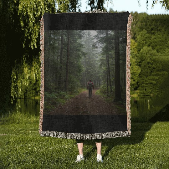 Enchanted Forest Nature Scene Woven Blankets