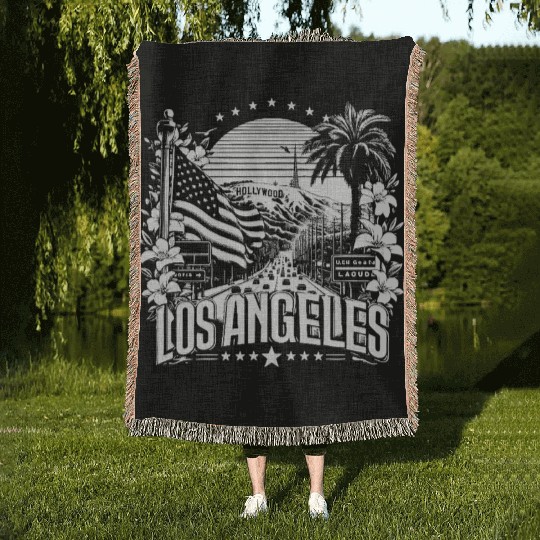 LOS ANGELES Design with Sunset Boulvard Woven Blankets