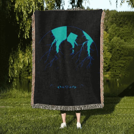 Royal Blue Lightning shadow Woven Blankets