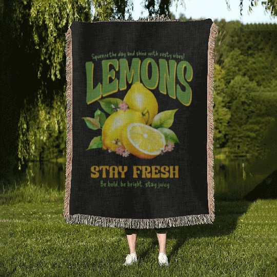 Squeeze the Day Lemon Vibes — Stay Fresh & Juicy Woven Blankets