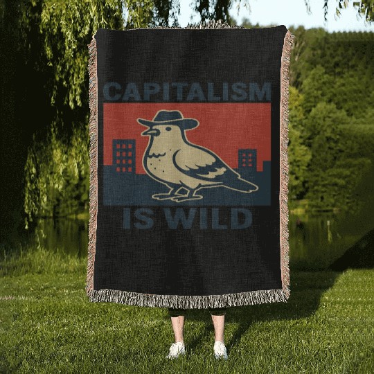 Wild Capitalism Embraces Urban Hustle Woven Blankets