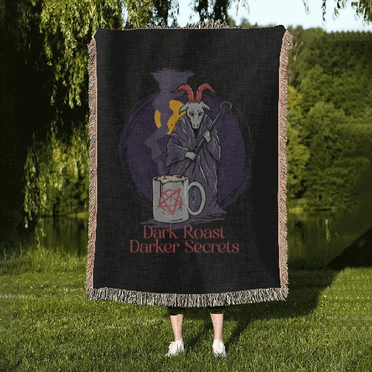 Occult Demonology Tarot Coffee Woven Blankets