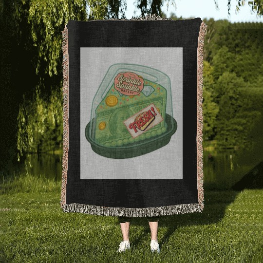Sprinkle money cake Woven Blankets