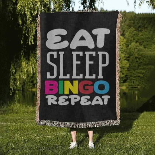 Bingo Player Eat Sleep Bingo Repeat Woven Blankets