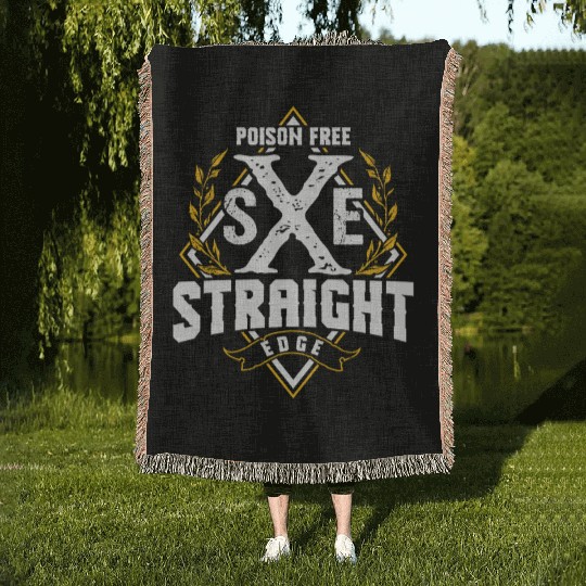 Straight Edge Vegan, Against Drugs, Punk Woven Blankets