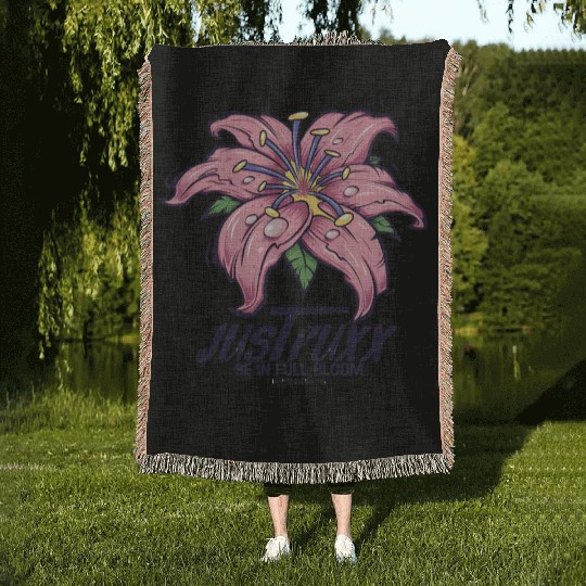 Dark Bloom Lily – JustRuxx Graphic Design Woven Blankets