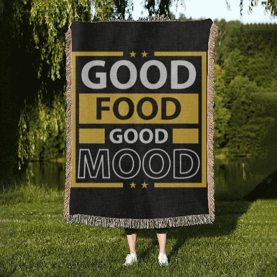 Good Food Good Mood Inspirational Design Woven Blankets