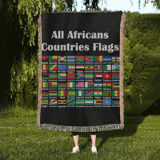 All Africans Countries Flags Woven Blankets