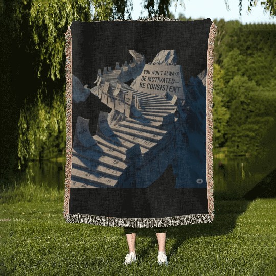 "You Won’t Always Be Motivated—Be Consistent" Woven Blankets