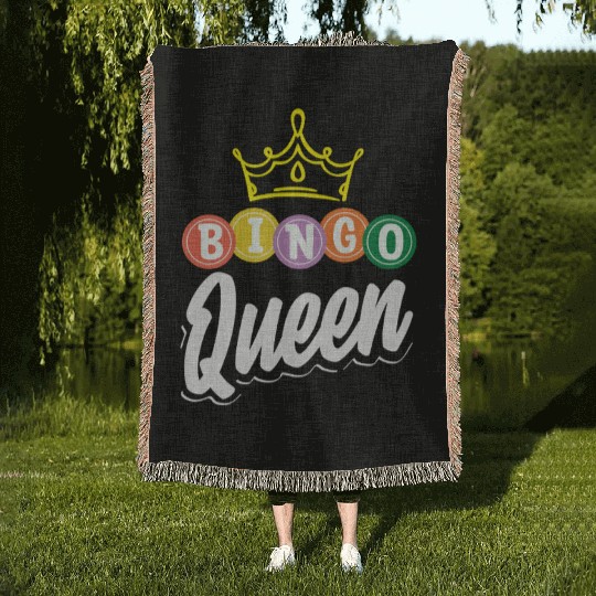 Bingo Queen Bingo Player Royalty Woven Blankets