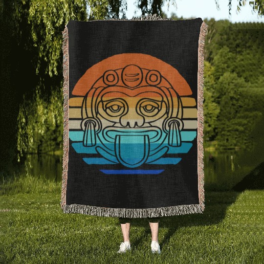 Mayan And Aztec Symbols Indigenous Tribe Woven Blankets