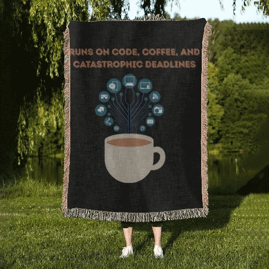 Software date engineer runs on coffee Woven Blankets