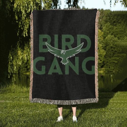Bird Gang Bold Logo Design Woven Blankets