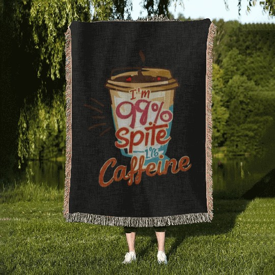 I'm 99 Percent Caffeine Coffee Print Woven Blankets