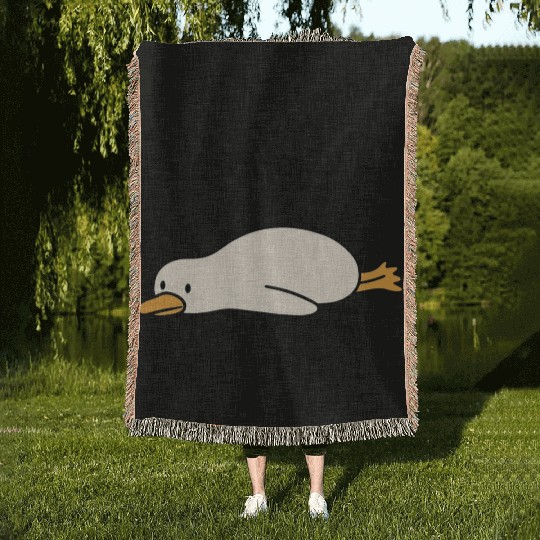 Unproductive Duck Illustration for Humor  Woven Blankets