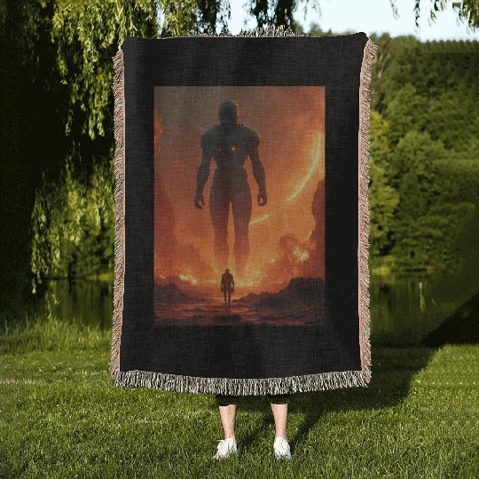 Giant Alien Overwatch Scene Woven Blankets